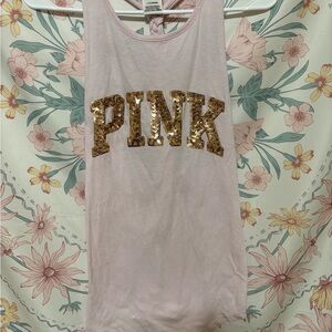 Victoria secret Pink Sequin Logo Tank Top